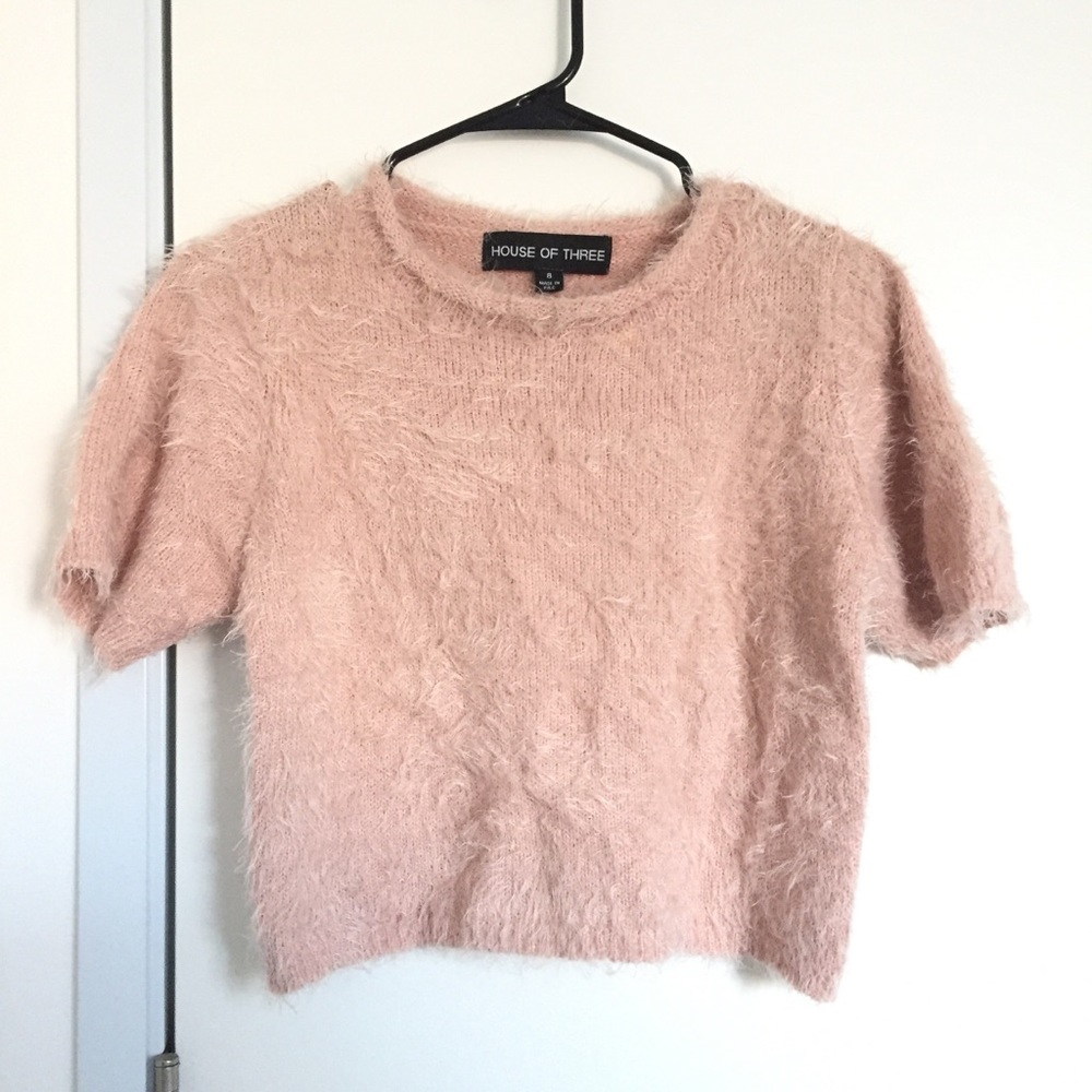 Pink fuzzy LF top